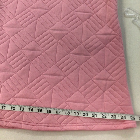 NWOT Pink Ruffle Sleeve Quilted Dress Midi, sz Large - Picture 6 of 14